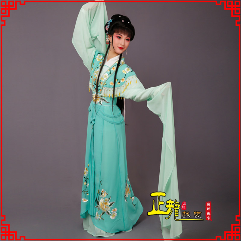 石龙青衣水袖戏服演出服 云肩花旦衣